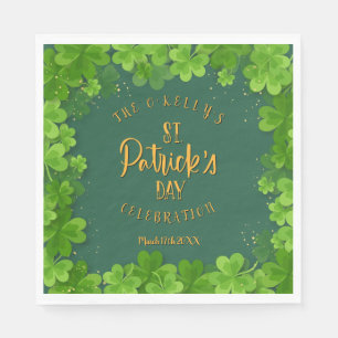 Saint Patrick's Day Shamrock Party Napkin