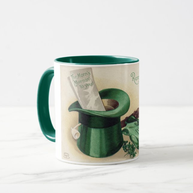 Saint Patrick's Day, Shamrock, Vintage Mug (Front Left)