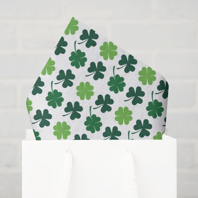 Saint Patrick's day shamrocks four leaf clover  Tissue Paper (Gift Bag)