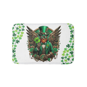 Saint Patrick's Day steampunk clover Bath Mat
