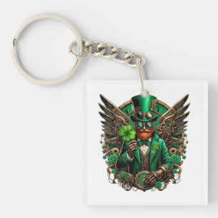Saint Patrick's Day steampunk clover Keychain
