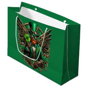 Saint Patrick's Day steampunk clover Large Gift Bag