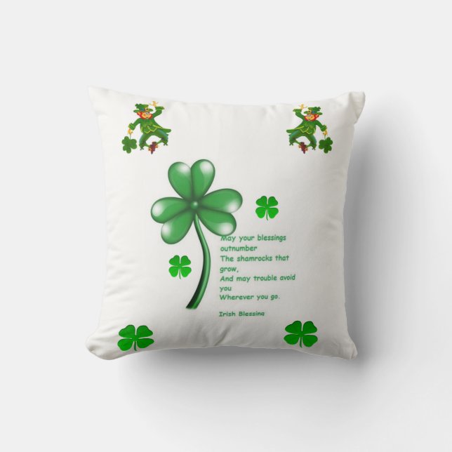 Saint Patrick's Day Throw Pillow (Front)