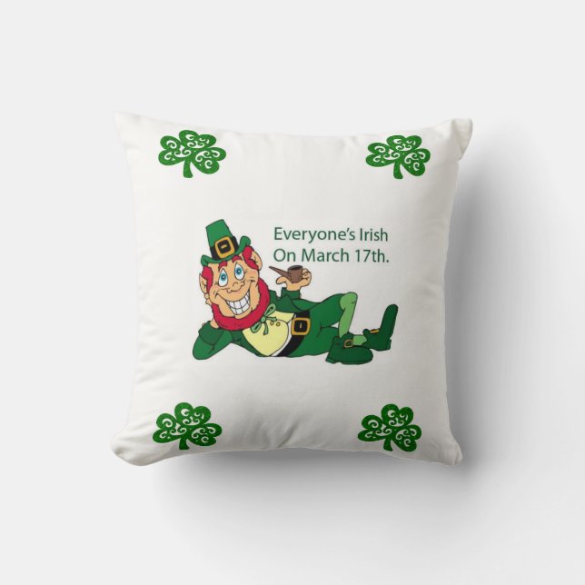 Saint Patrick's Day Throw Pillow (Front)