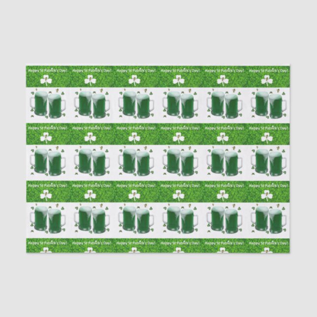 Saint Patrick's Day Tissue Paper Beer (Front)