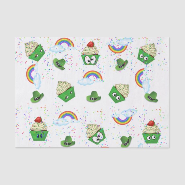 Saint Patrick's Day Tissue Paper Cupcake (Front)