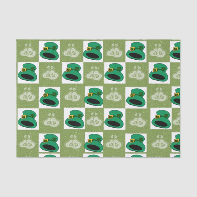 Saint Patrick's Day Tissue Paper Hats Hearts (Front)