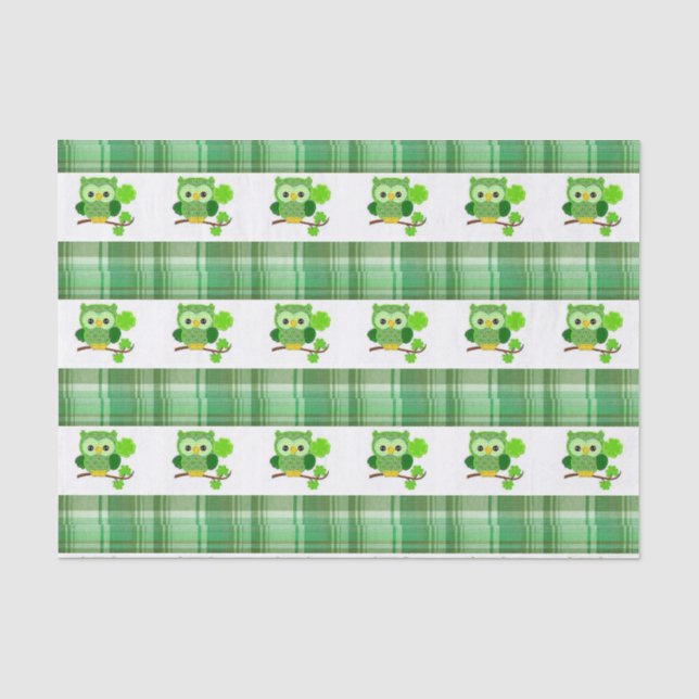 Saint Patrick's Day Tissue Paper Owl (Front)
