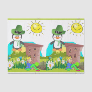 Saint Patrick's Day Tissue Paper Penguin