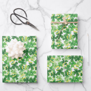 Saint Patrick's Day Vert quatre feuilles d'or de t