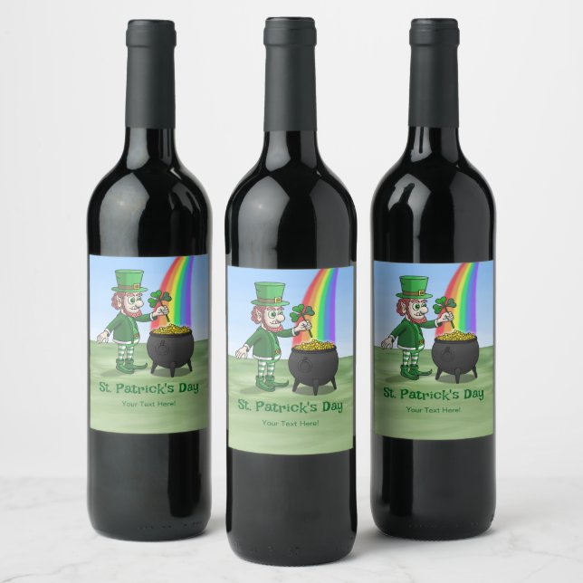 Saint Patrick's Day Wine Label (Bottles)