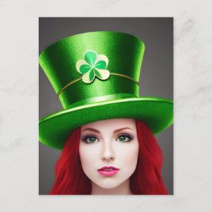 Saint Patricks Day Woman Postcard