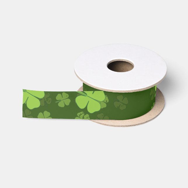 SAINT PATRICKS FOUR LEAF CLOVER SATIN RIBBON (Spool)