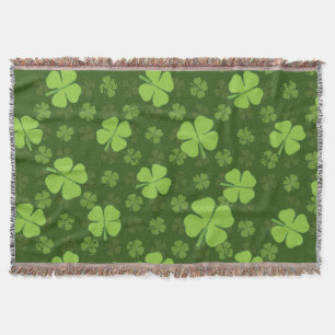SAINT PATRICKS FOUR LEAF CLOVER THROW BLANKET