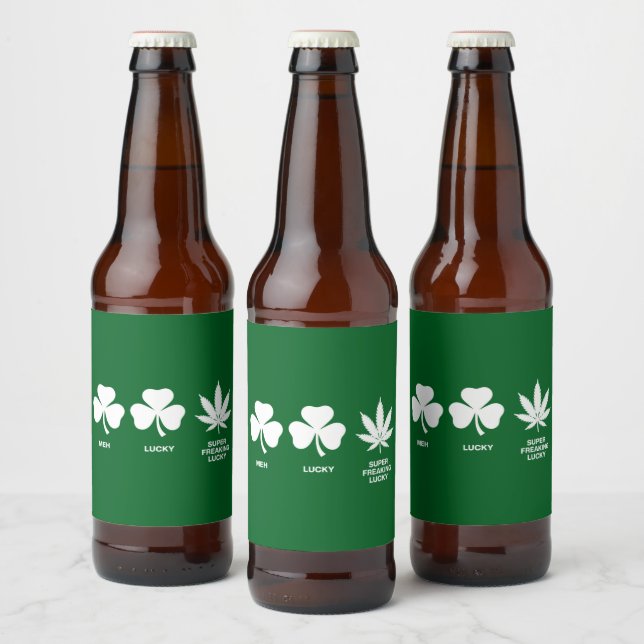 Saint Patricks Funny Party for Guys  Beer Bottle Label (Bottles)