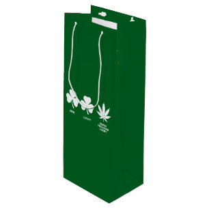 Saint Patricks Funny Party for Guys  Wine Gift Bag