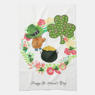 Saint Patrick's Kitchen Hand Towel Teddy Bear