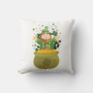 Saint Patrick's Leprechaun Throw Pillow