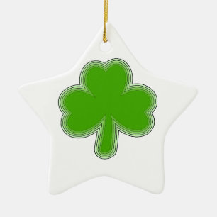 Saint Patrick's Shamrock Drawing Ceramic Ornament