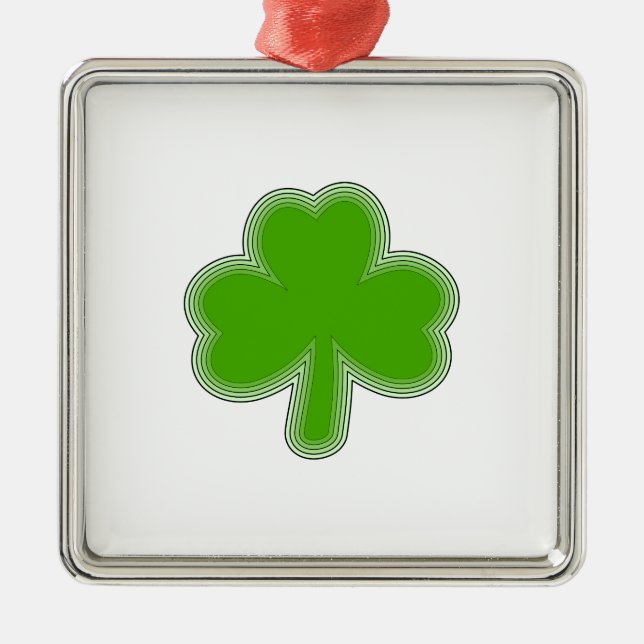 Saint Patrick's Shamrock Drawing Metal Ornament (Front)