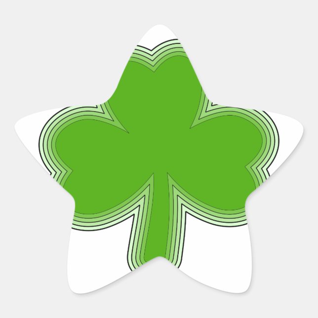 Saint Patrick's Shamrock Drawing Star Sticker (Front)