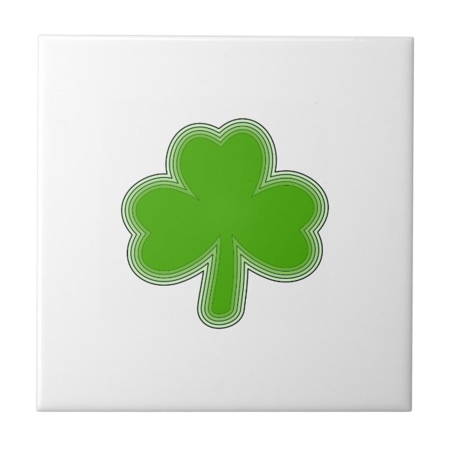 Saint Patrick's Shamrock Drawing Tile (Front)