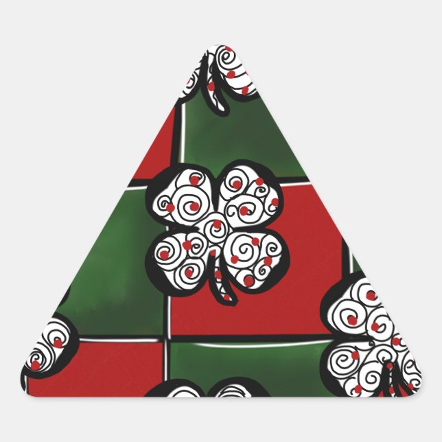 Saint Patty Art Design Triangle Sticker (Front)