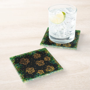 Saint Patty Art Glass Coaster