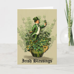 Saint Patty's Day Gent- irish Blessings Greetings Card
