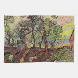 Saint Paul Hospital and Garden by Vincent van Gogh Kitchen Towel