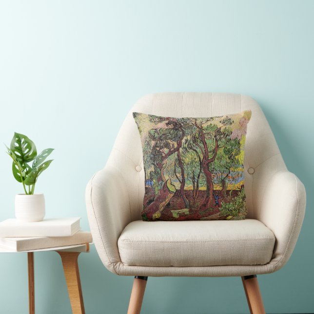 Saint Paul Hospital and Garden by Vincent van Gogh Throw Pillow (Chair)