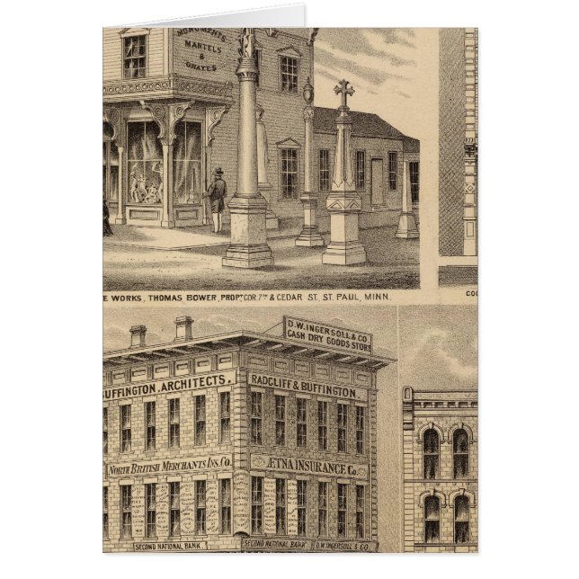 Saint Paul, Minneapolis, Minnesota Carte Lithograp (Devant)