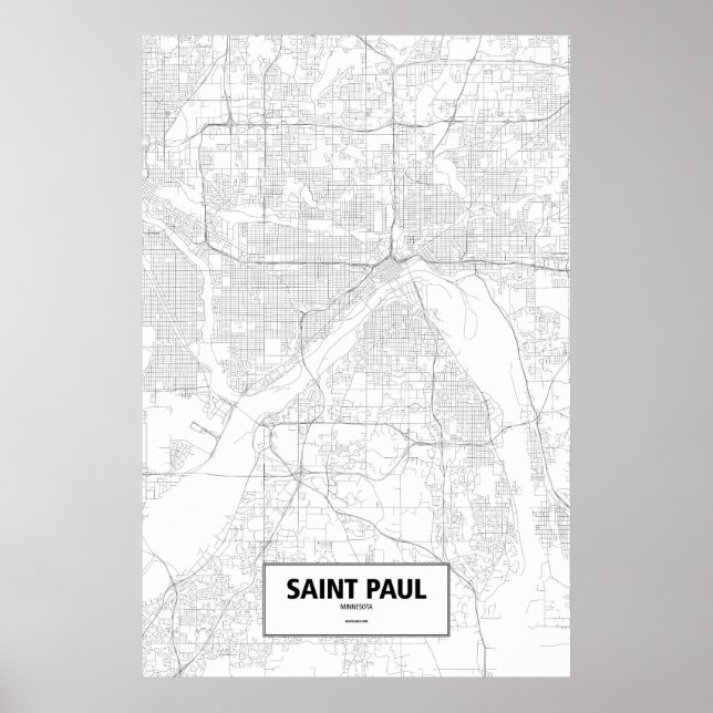 Saint Paul, Minnesota (black on white) Poster (Front)