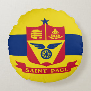 Saint Paul (Minnesota) City flag Round Pillow