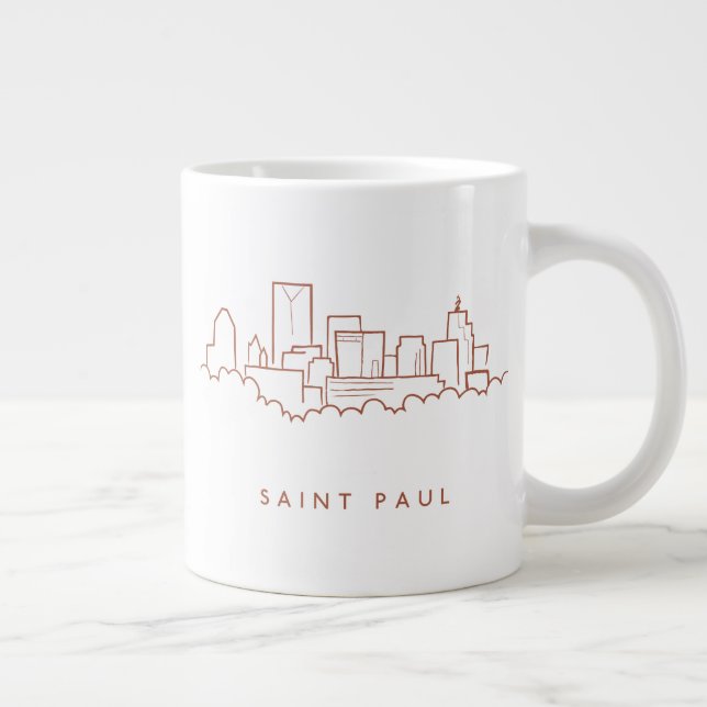 Saint Paul, Minnesota Skyline Large Coffee Mug (Right)