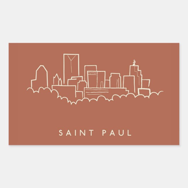 Saint Paul, Minnesota Skyline Sticker (Front)