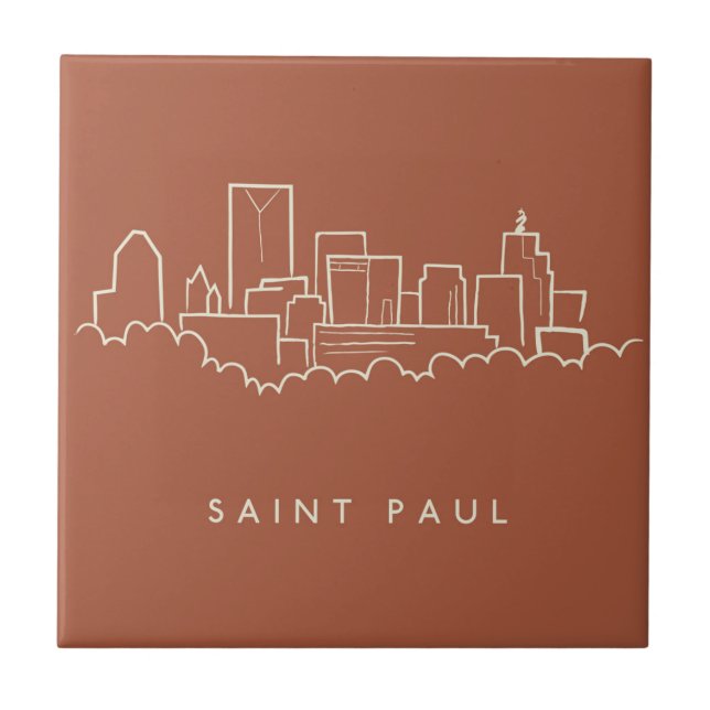 Saint Paul, Minnesota Skyline Tile (Front)