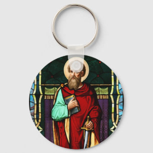 Saint Paul (Paul the Apostle) Stained Glass Art Keychain