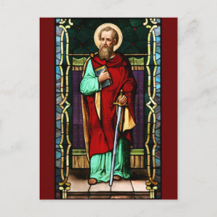 Saint Paul (Paul the Apostle) Stained Glass Art Postcard