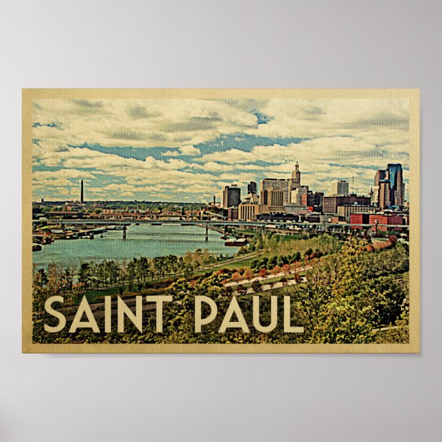 Saint Paul Poster Minnesota Skyline Print (Front)