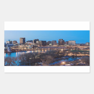 saint paul skyline and riverfront at night sticker