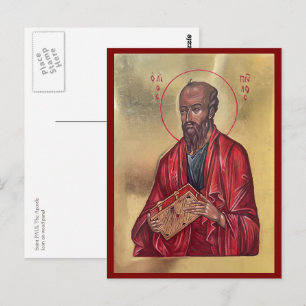 Saint PAUL The Apostle Greek Orthodox Icon Postcard