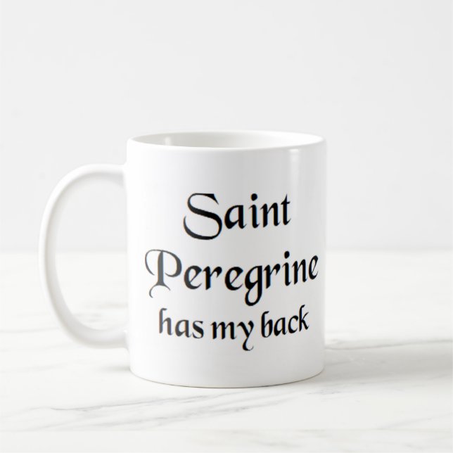 saint peregrine coffee mug (Left)