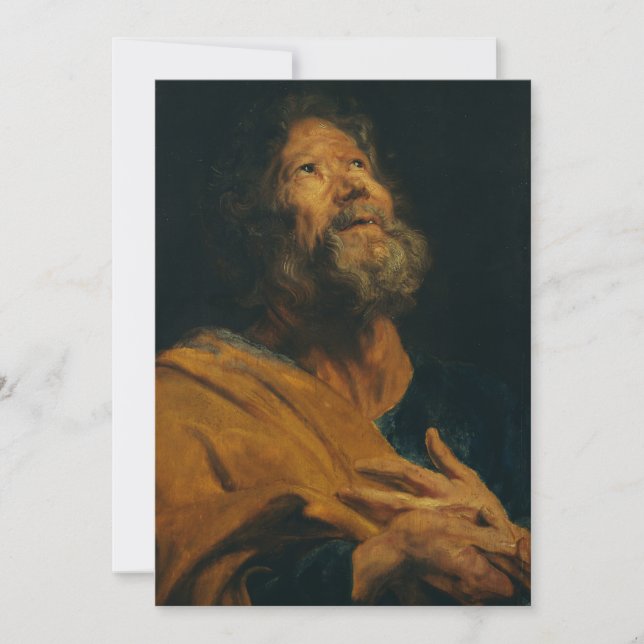 Saint Peter by Antoon van Dyck Holiday Card (Front)
