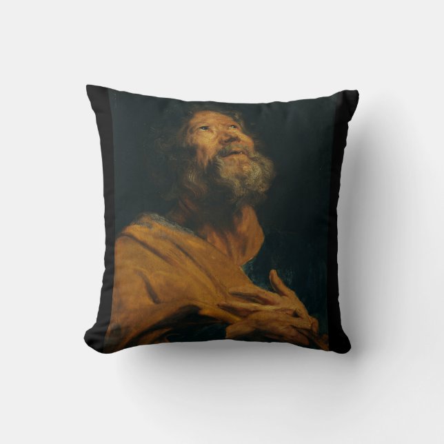 Saint Peter by Antoon van Dyck Throw Pillow (Front)