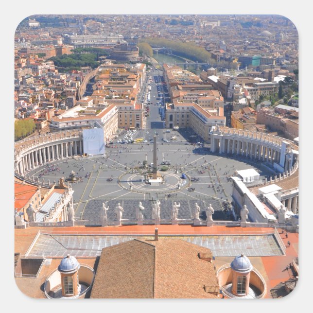 Saint Peter square in Vatican, Rome, Italy Square Sticker (Front)