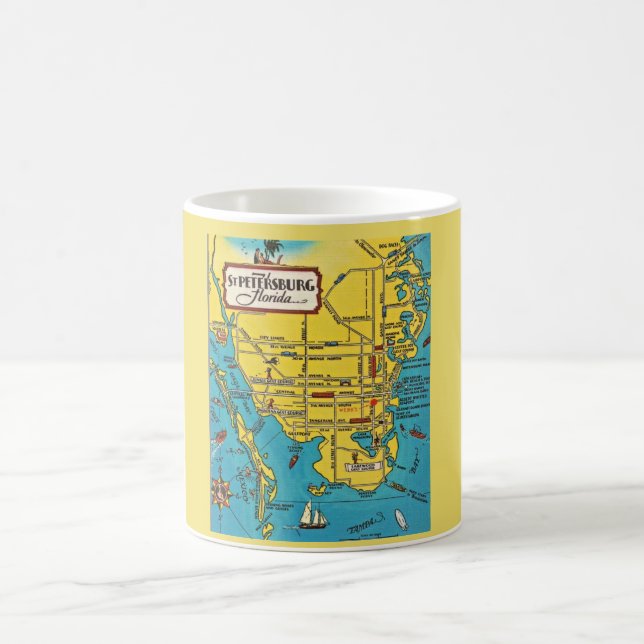 Saint-Pétersbourg Floride carte Mug (Centre)