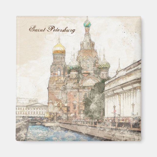 Saint-Pétersbourg Russie Aimant – Voyage Souvenir (Devant)