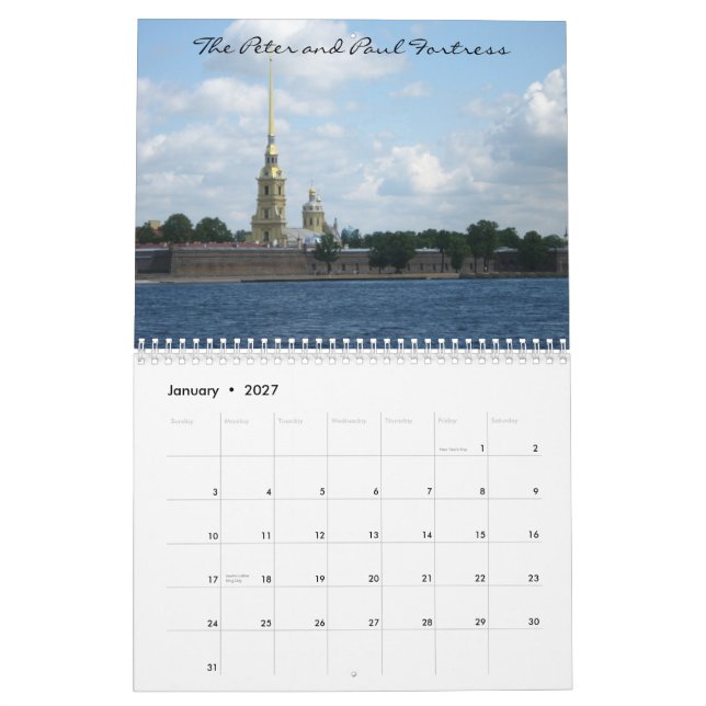 Saint Petersburg Calendar (Jan 2027)