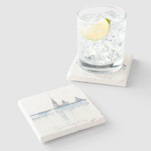 Saint Petersburg City Russia Architecture Stone Coaster